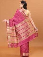 Zari Border Booti Woven Handloom Saree