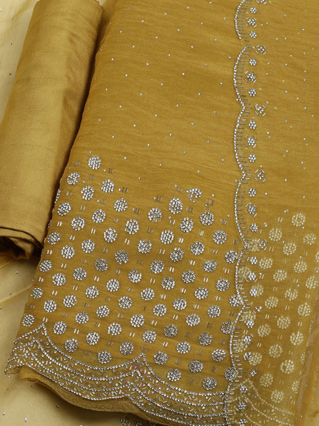 Embroidered Tissue Unstitched Suit With Dupatta