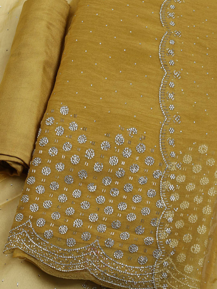 Embroidered Tissue Unstitched Suit With Dupatta