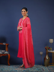 Printed Cotton Kurta With Pant & Dupatta