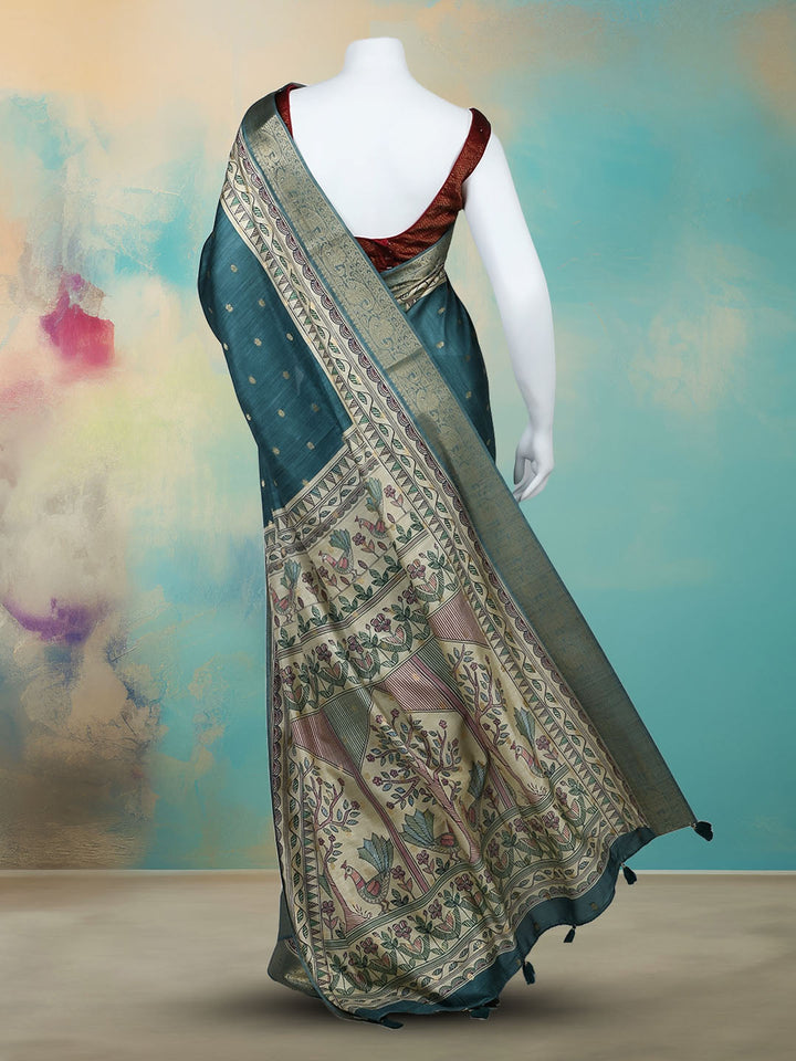 Printed &amp; Woven Design Art Silk Saree