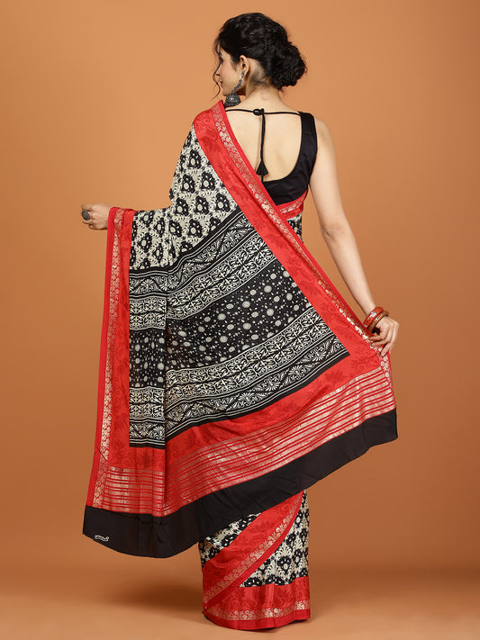 Digital Printed Crepe Woven Saree