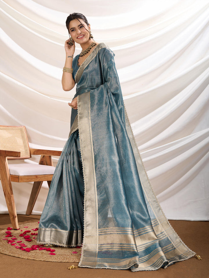 Woven Design Linen Blend Saree