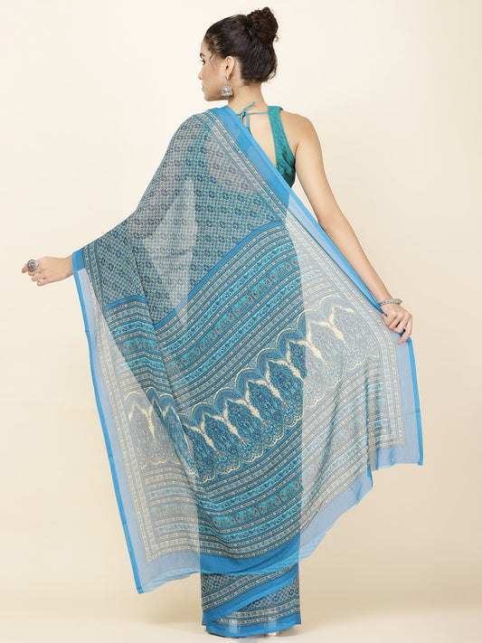 Digital Printed Georgette Woven Saree