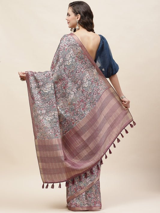 Abstract Printed Cotton saree