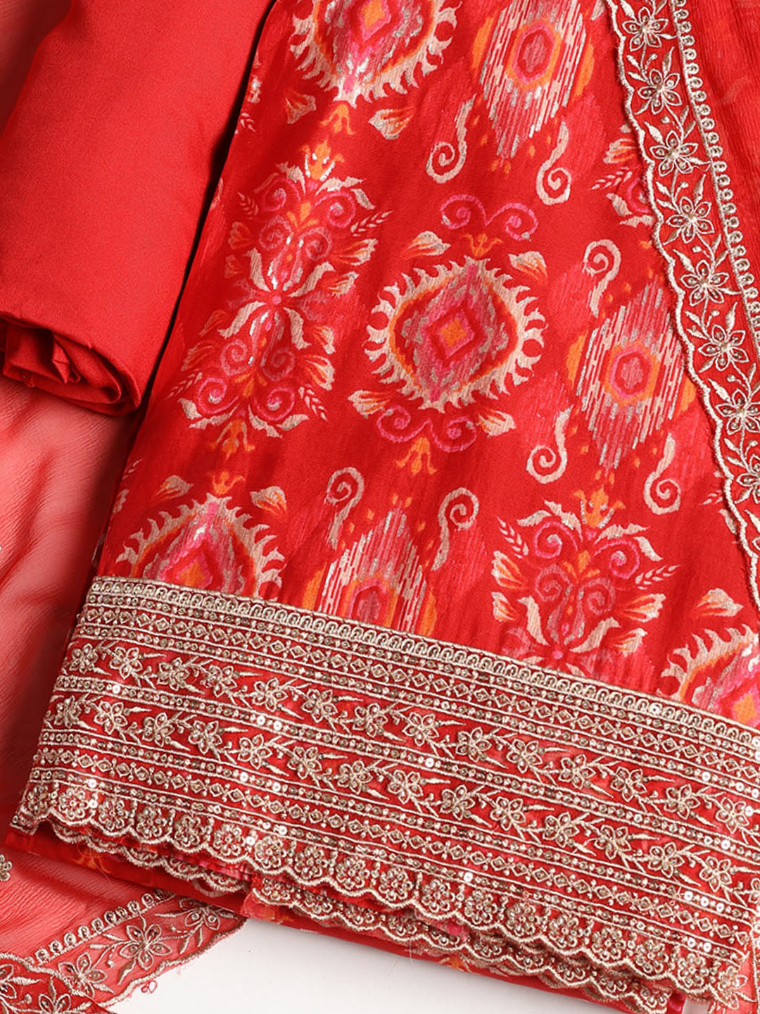 Embroidered Muslin Unstitched Suit With Dupatta