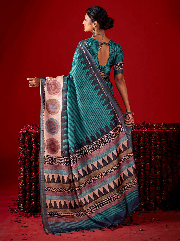 Digital Printed Art Silk Saree