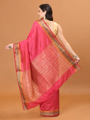 Zari Border Booti Woven Handloom Saree