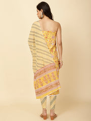 Printed Cotton Unstitched Suit Piece With Dupatta