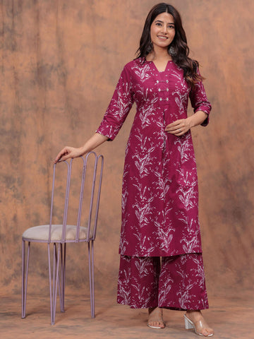 Printed Cotton Kurti With Palazzo