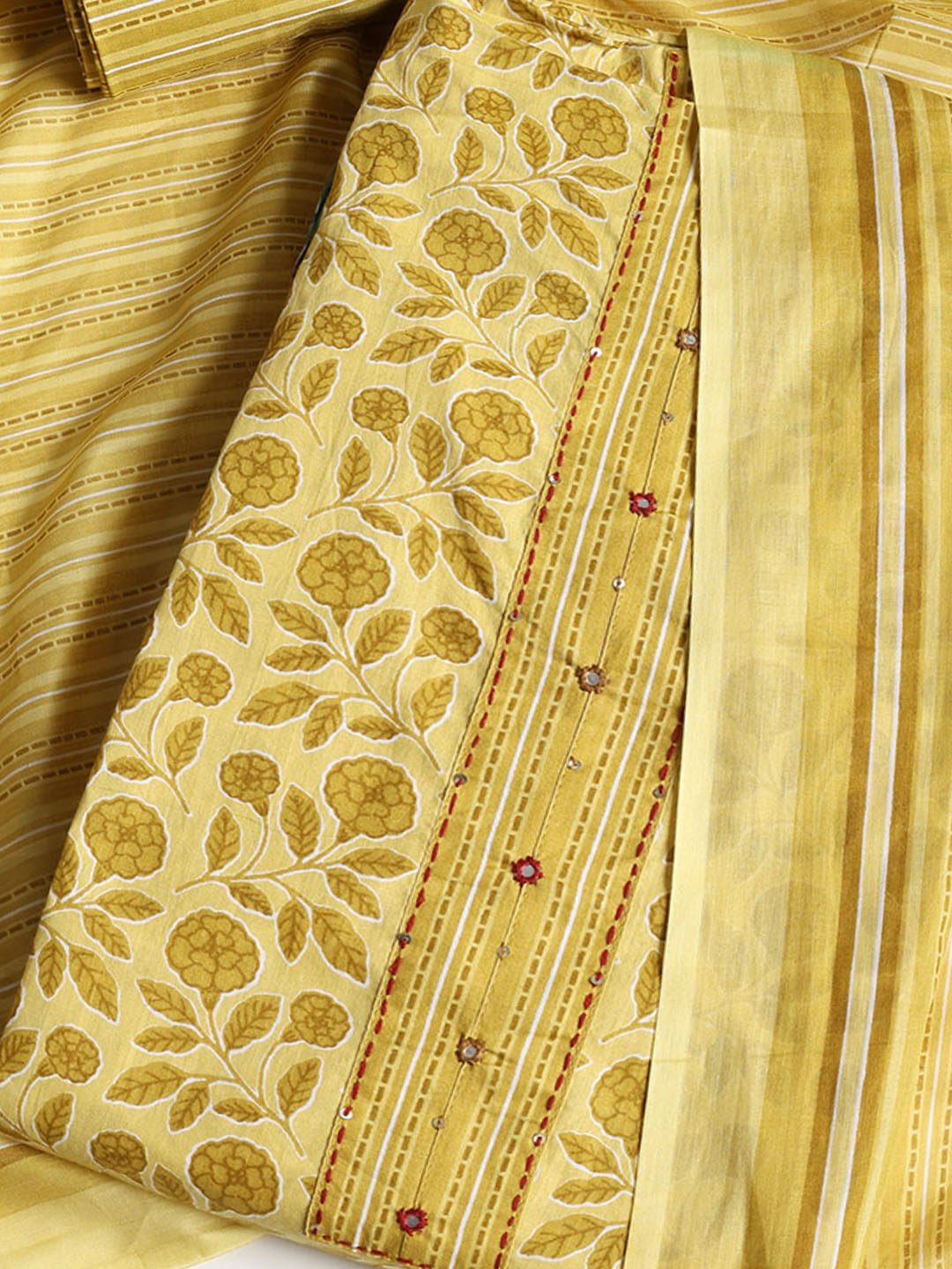 Printed Cotton Printed Unstitched Suit With Dupatta