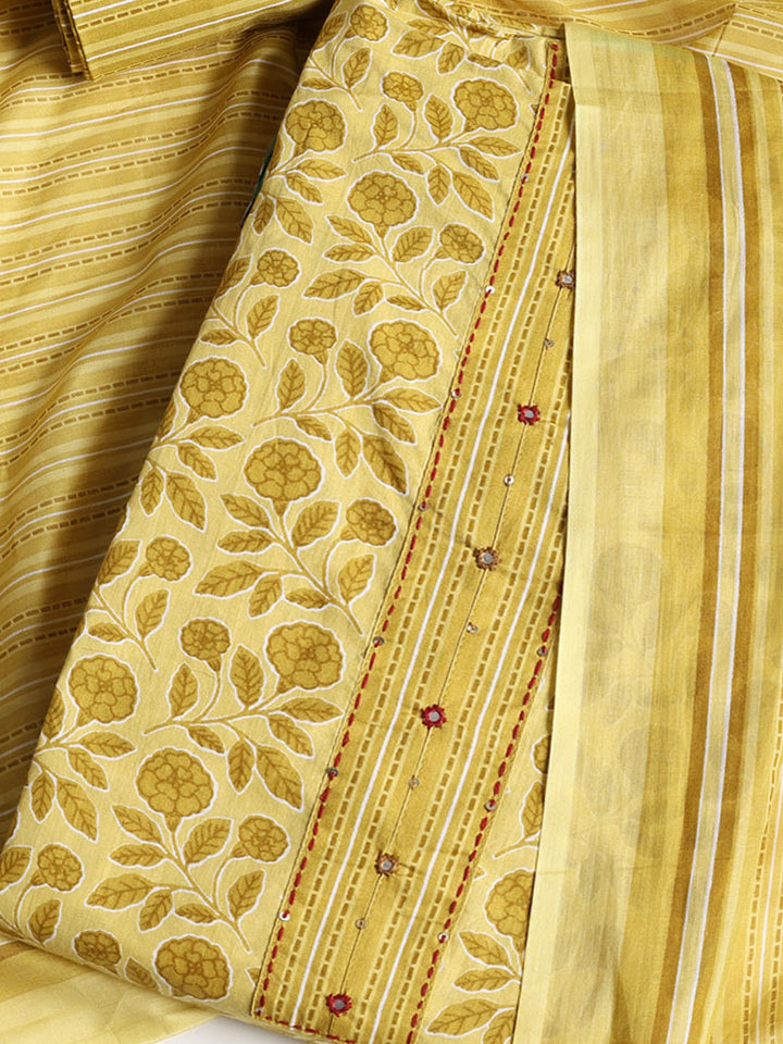 Printed Cotton Printed Unstitched Suit With Dupatta
