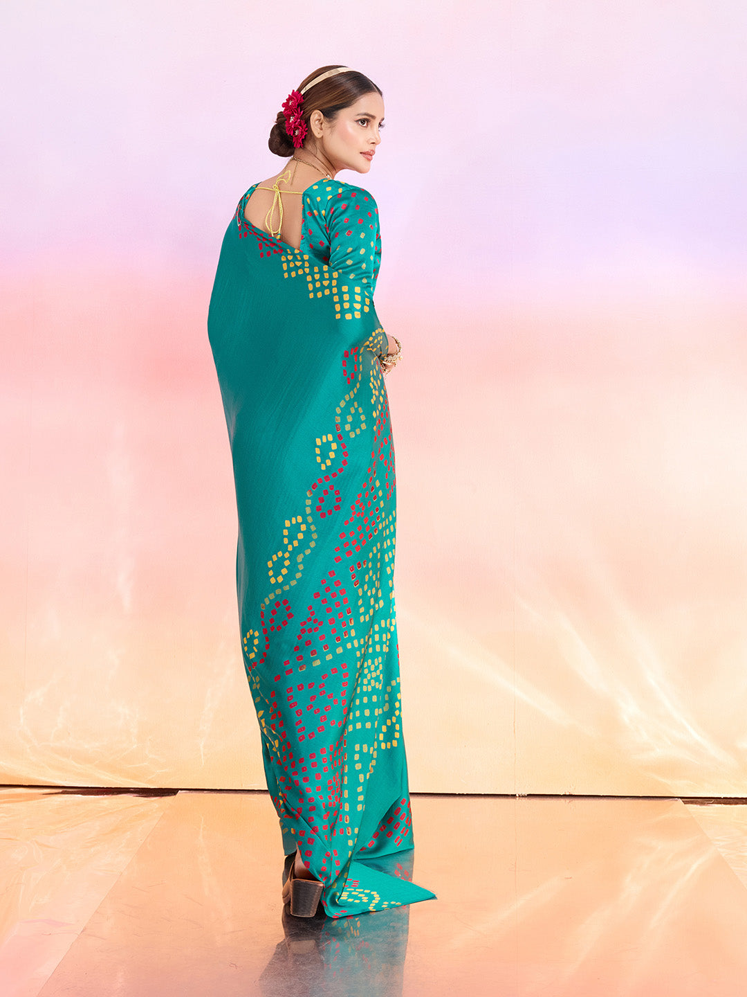 Printed Satin Saree