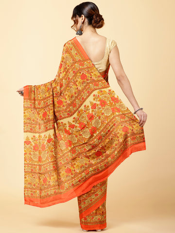 Latest Crepe Floral Saree Design