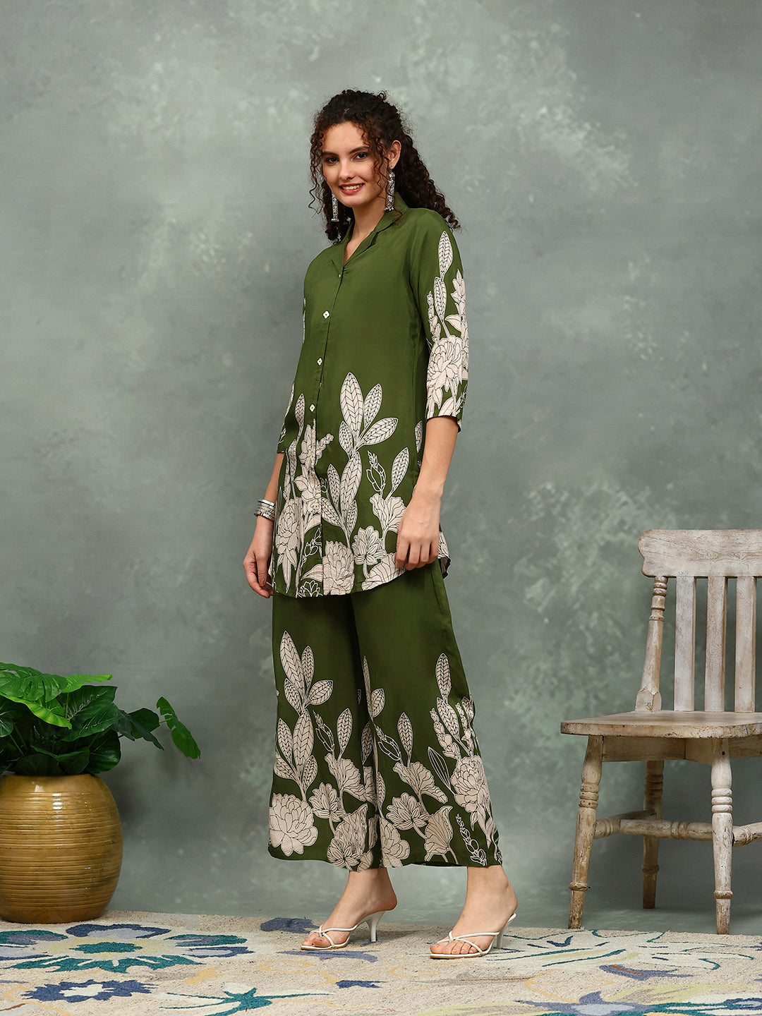 Printed Muslin Kurta With pants