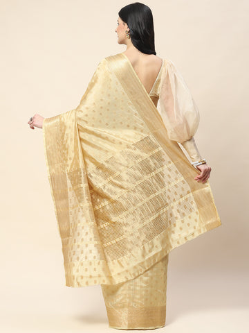 Zari Border Booti Woven Handloom Saree