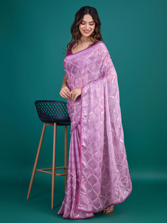 Sequins Embroidery Georgette Saree