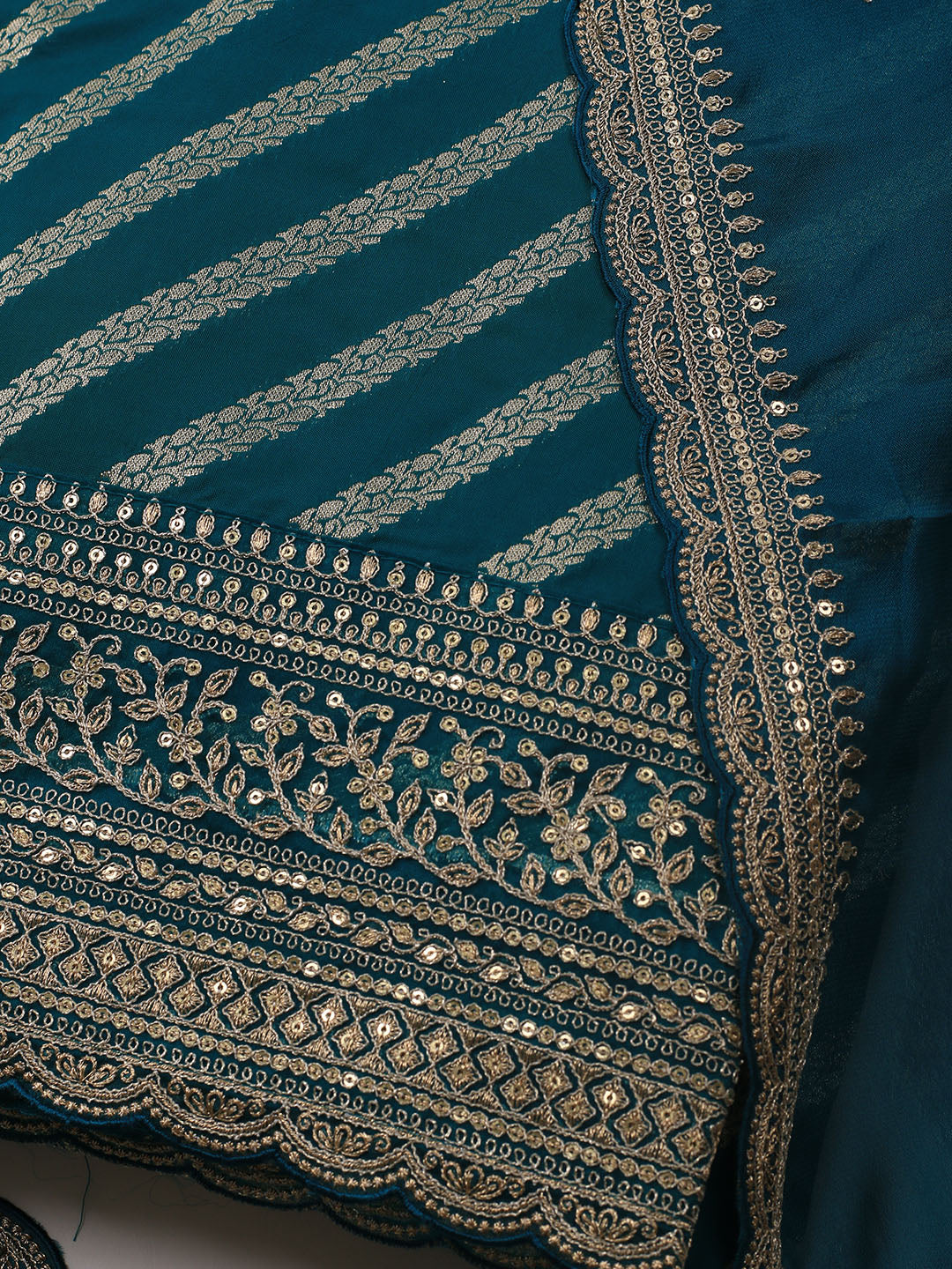 Zari Jaal Art Silk Unstitched Suit Piece With Dupatta