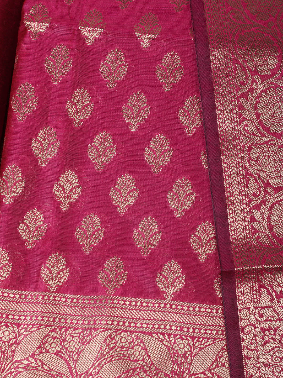 Woven Design Chanderi Unstitched Suit With Pant &amp; Dupatta