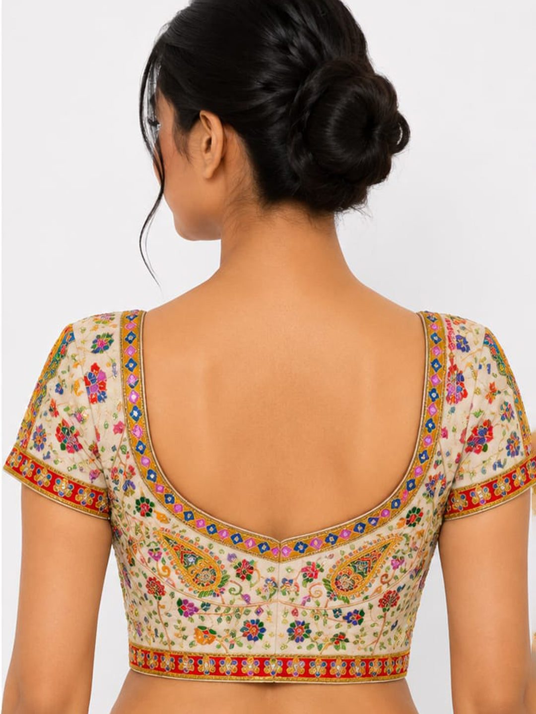 Premium Off-White Embroidery Viscose Blouse Piece