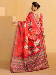 Digital Printed Art Silk Saree