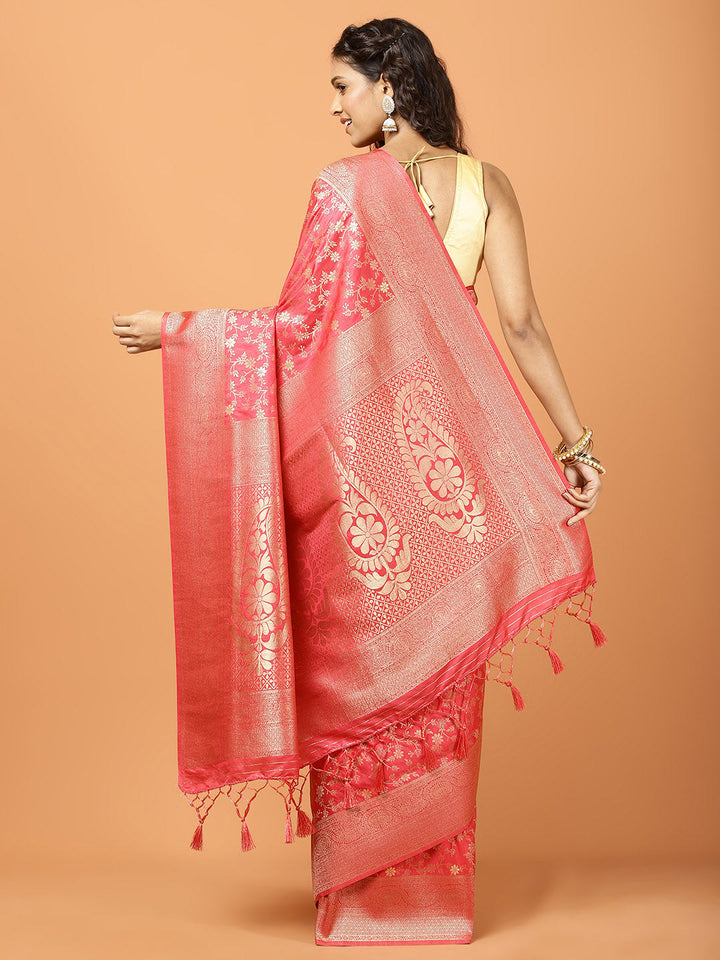 Zari Jaal Woven Art Silk Saree