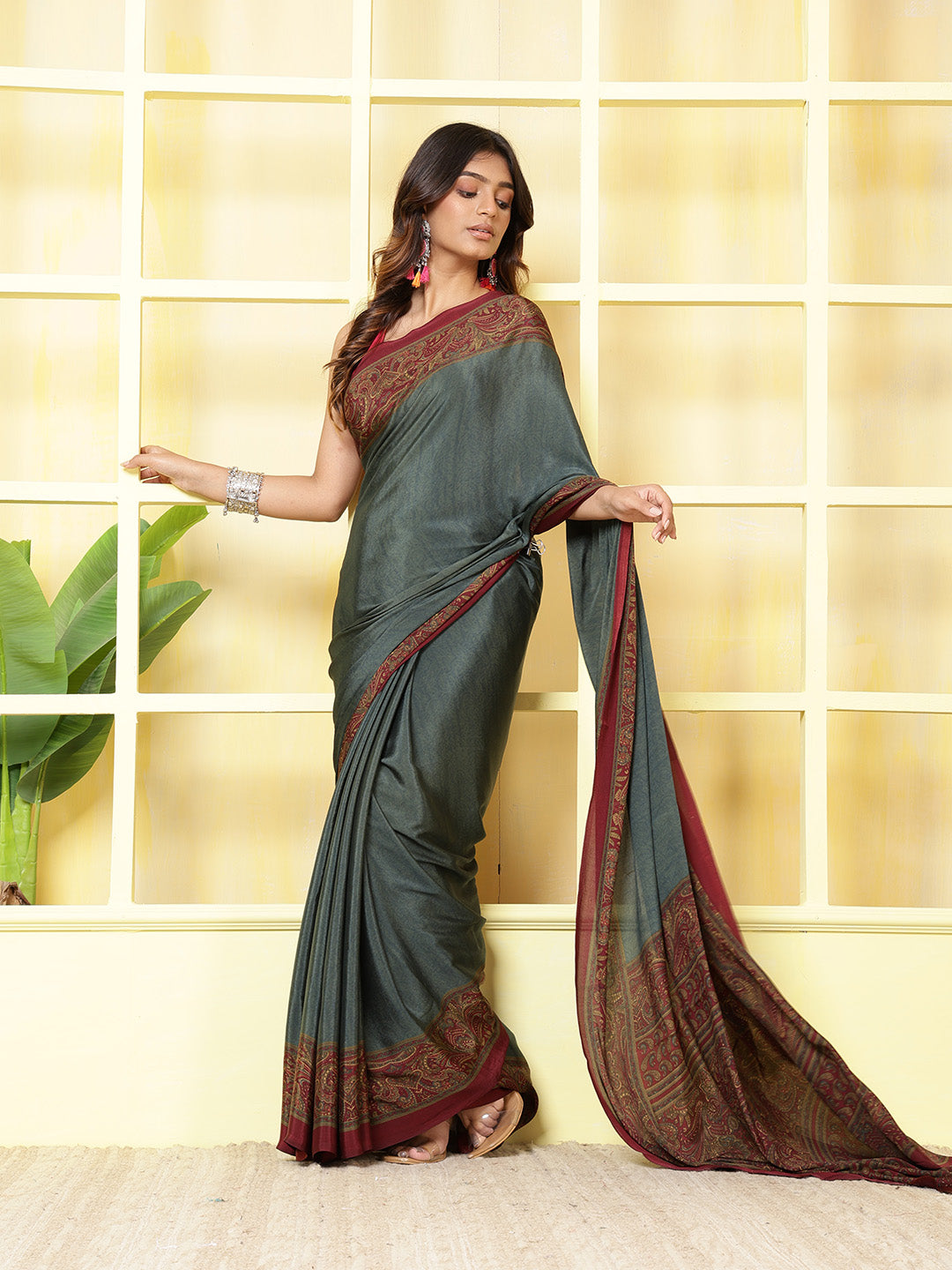 Digital Printed Crepe Saree