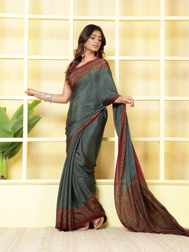 Digital Printed Crepe Saree