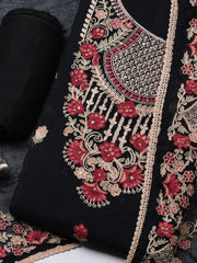 Embroidered Cotton Blend Unstitched Suit With Pant & Dupatta