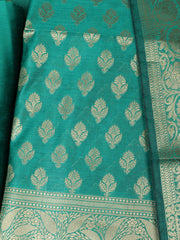 Woven Design Chanderi Unstitched Suit With Pant & Dupatta