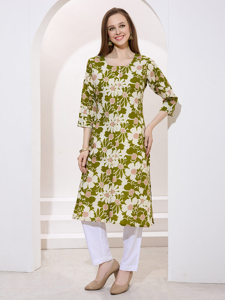 Floral Printed Cotton Kurta