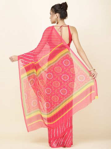 Leheriya Printed Georgette Woven Saree