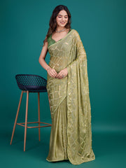 Sequins Embroidery Georgette Saree