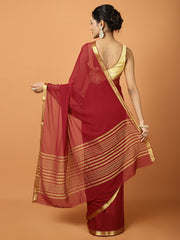 Zari Border Chiffon Woven Saree