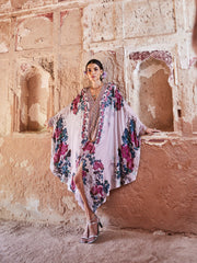 Digital Floral Printed Crepe Kaftan Dress