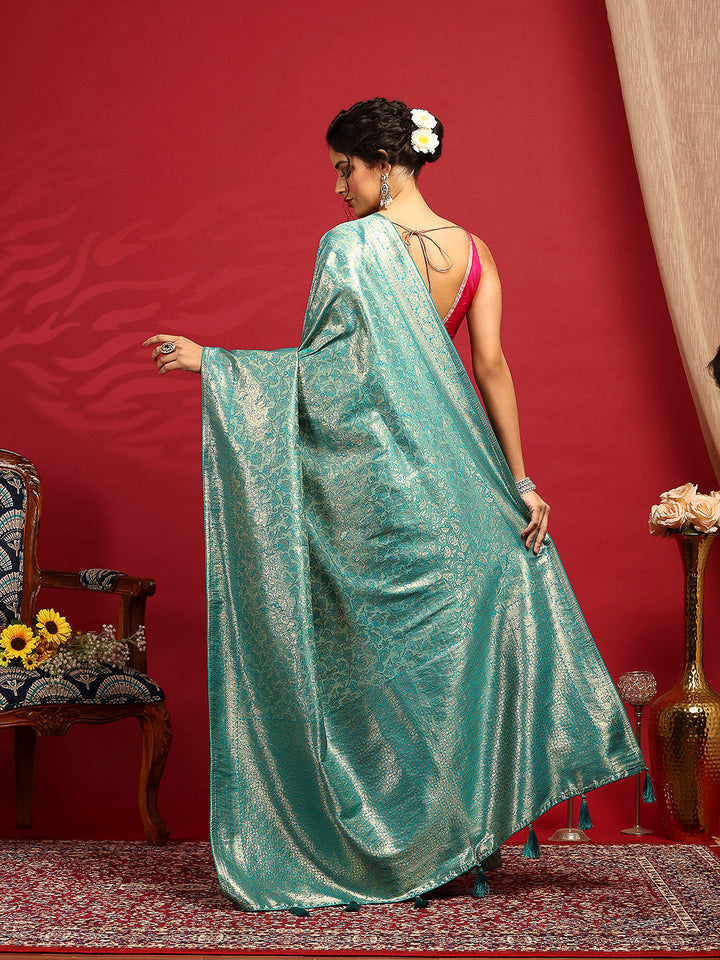 Woven Design Satin Saree