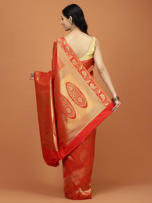 Zari Jaal Woven Art Silk Saree