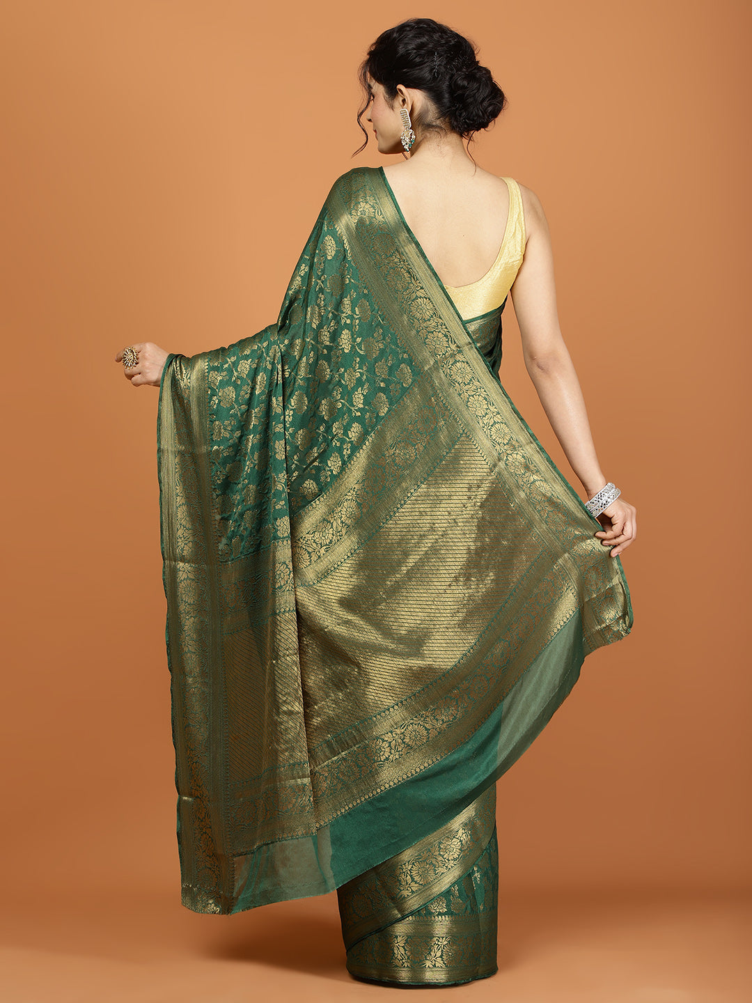 Zari Border Woven Chiffon Saree