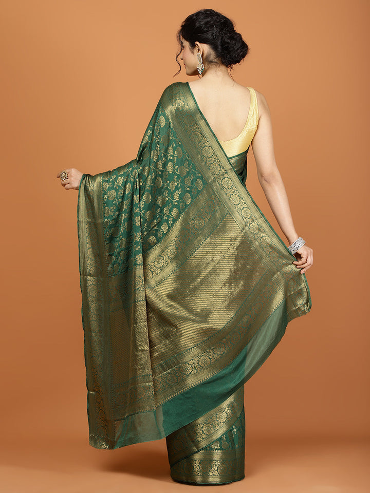 Zari Border Woven Chiffon Saree