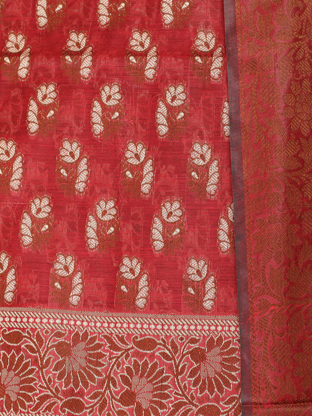 Woven Design Chanderi Unstitched Suit With Pant &amp; Dupatta