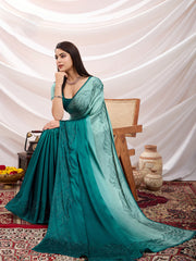 Embroidered Crepe Saree