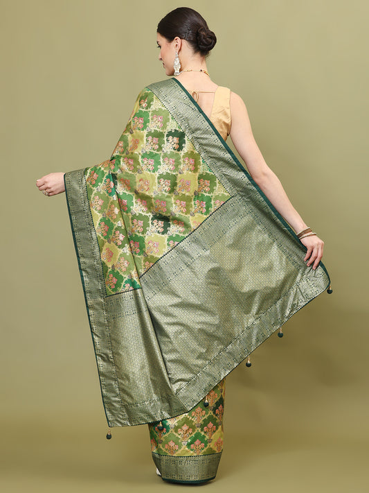 Zari Jaal Embroidery Handloom Saree