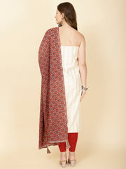 Printed Cotton Unstitched Suit Piece With Dupatta