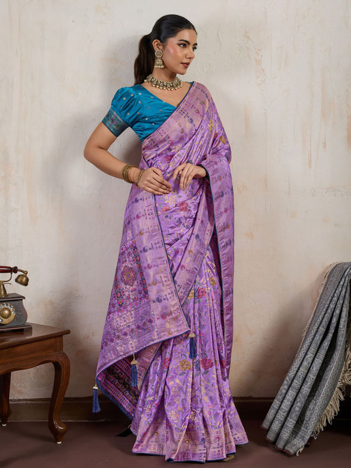 Woven Design Satin Makhmal Silk Saree