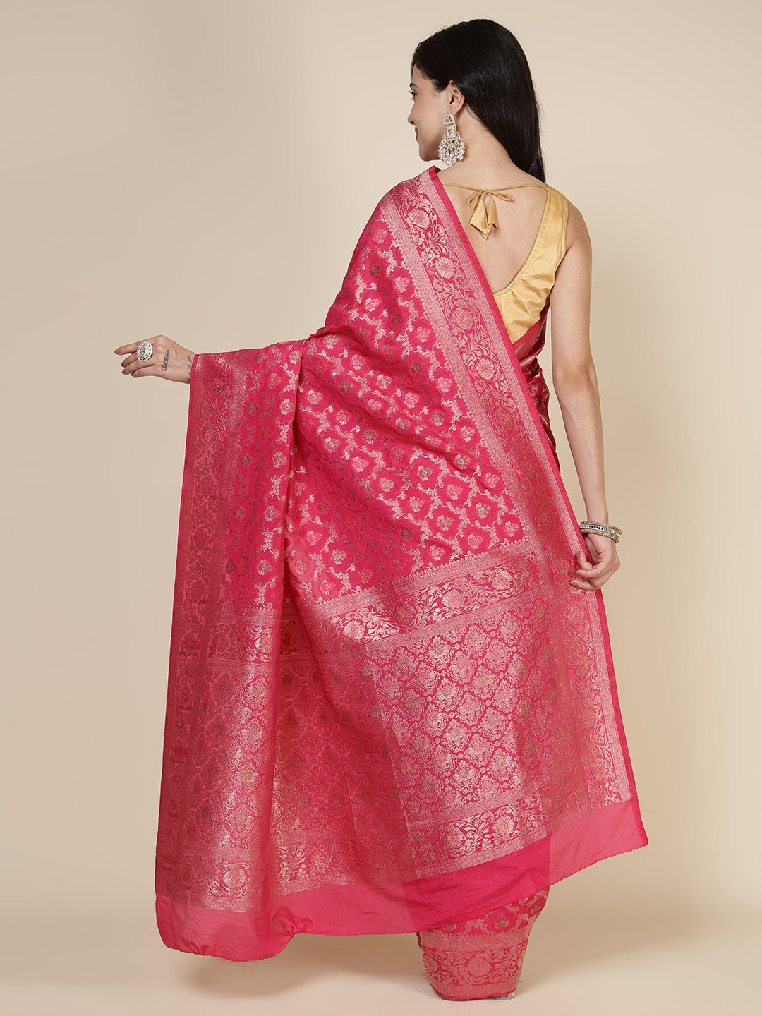 Border Zari Jaal Art Silk Woven Saree