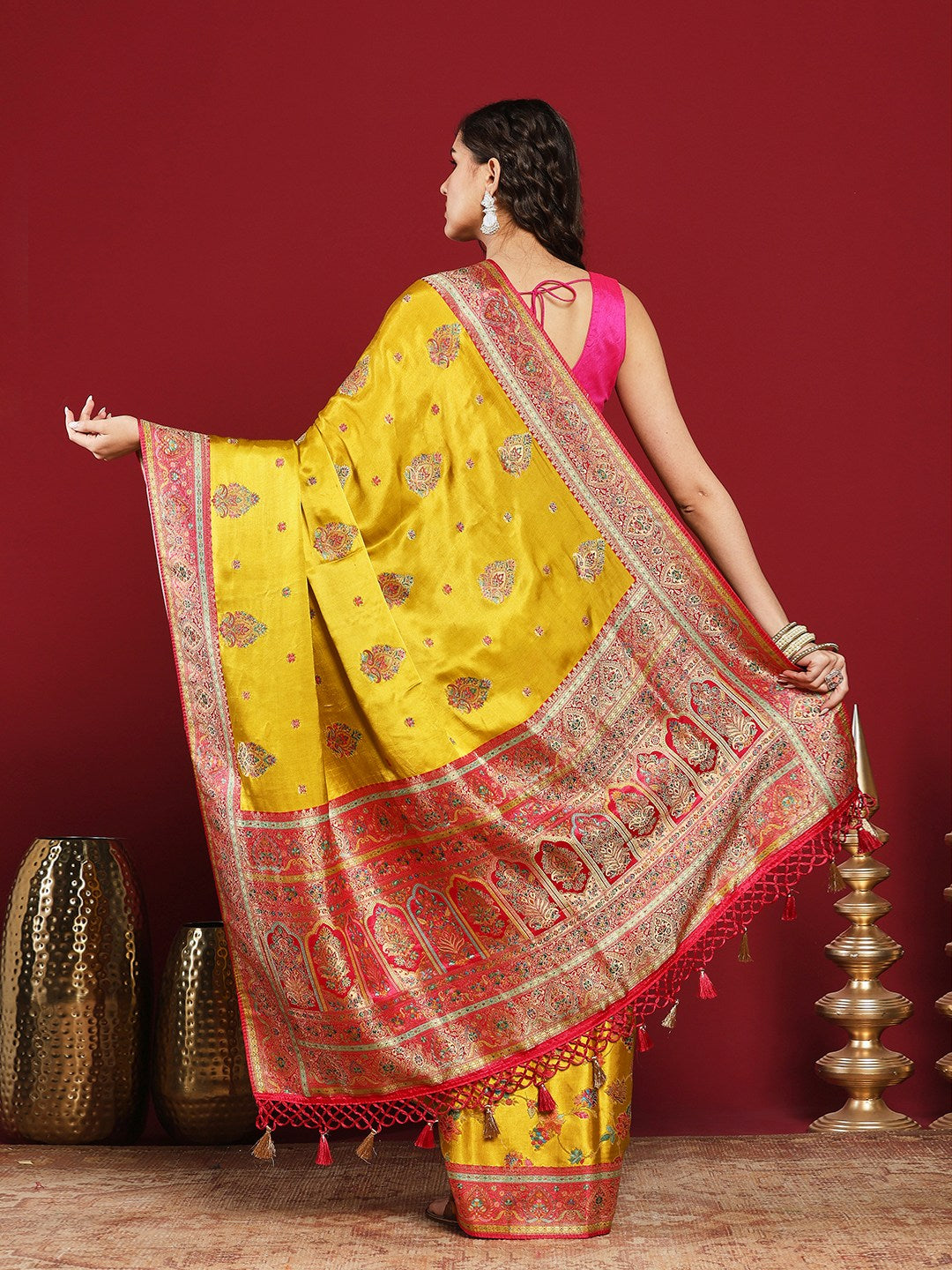 Woven Design Satin Saree
