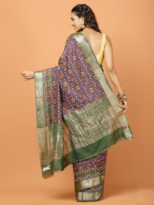 Patola Printed Art Silk Woven Saree