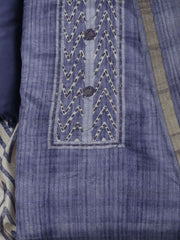 Embroidered Chanderi Unstitched Kurta With Pant & Dupatta