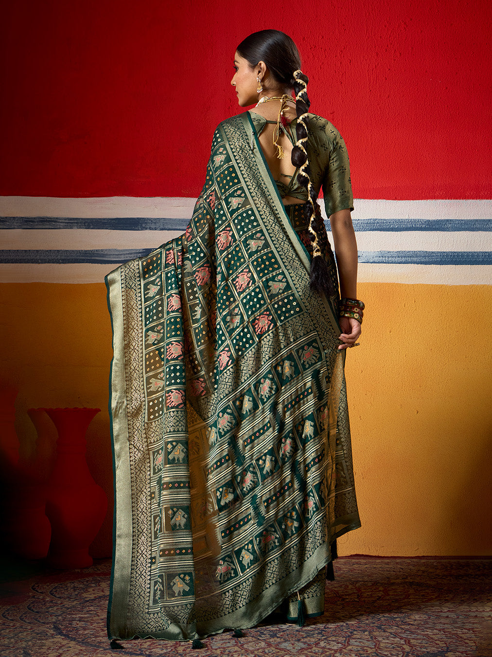 Abstract Print Georgette Saree