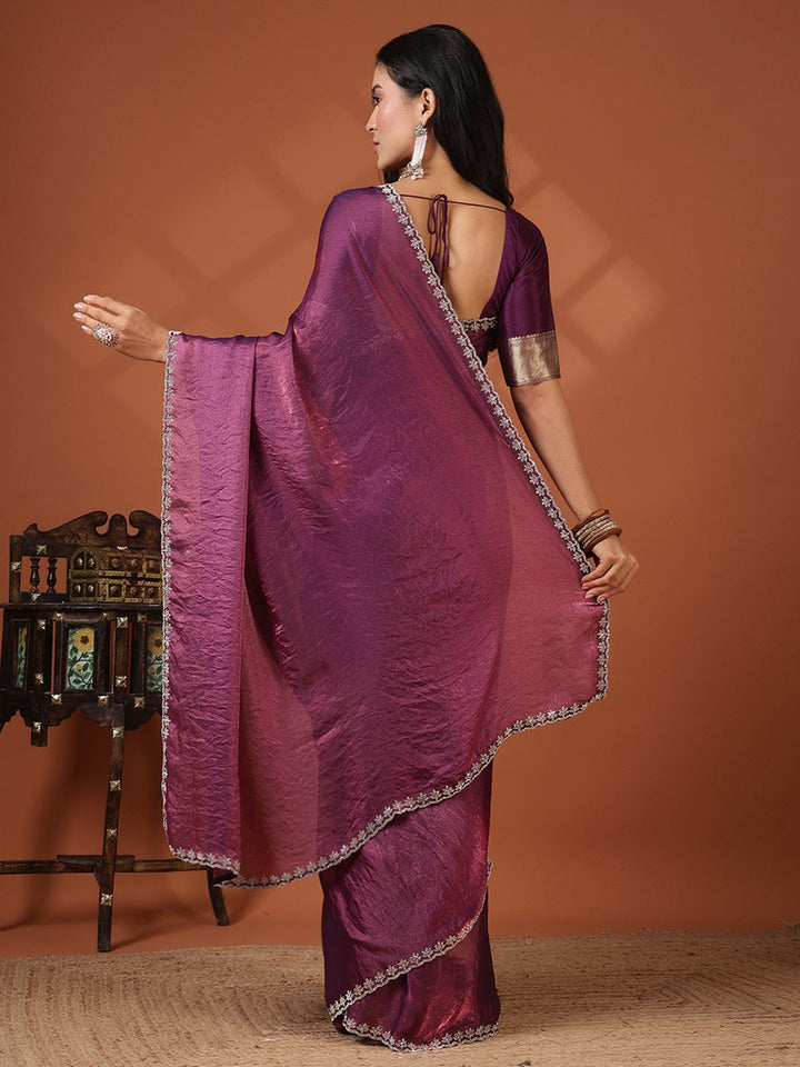 Embroidered Organza Saree